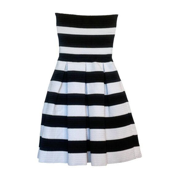 Express Fit & Flare Dress, Black/White, SMALL NEW! - Picture 6 of 9